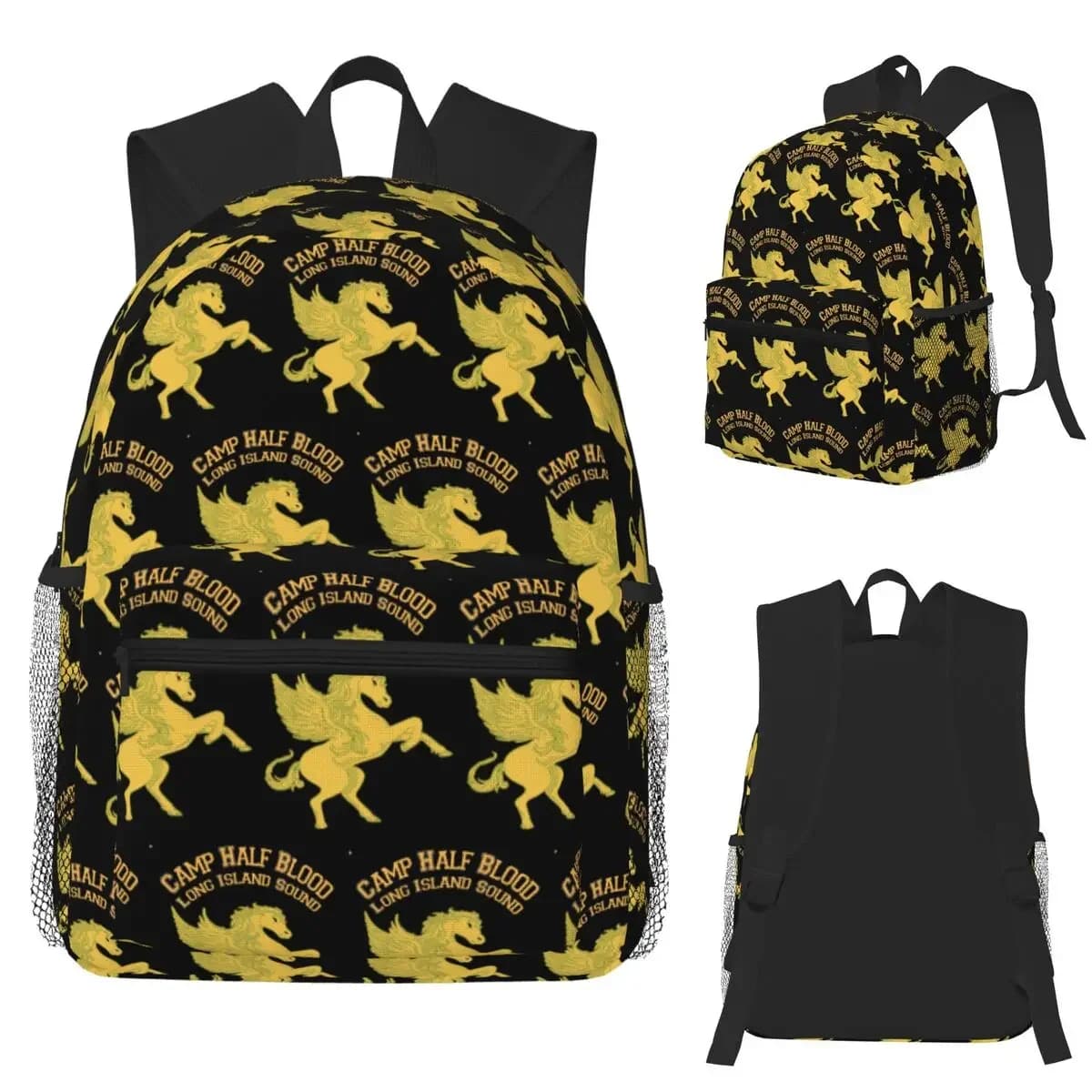 Camp Half Blood Long Island Sound Poseidon Student Backpack School Bag Hiking Travel Daypack for Men Women Bookbag Shoulder Bags