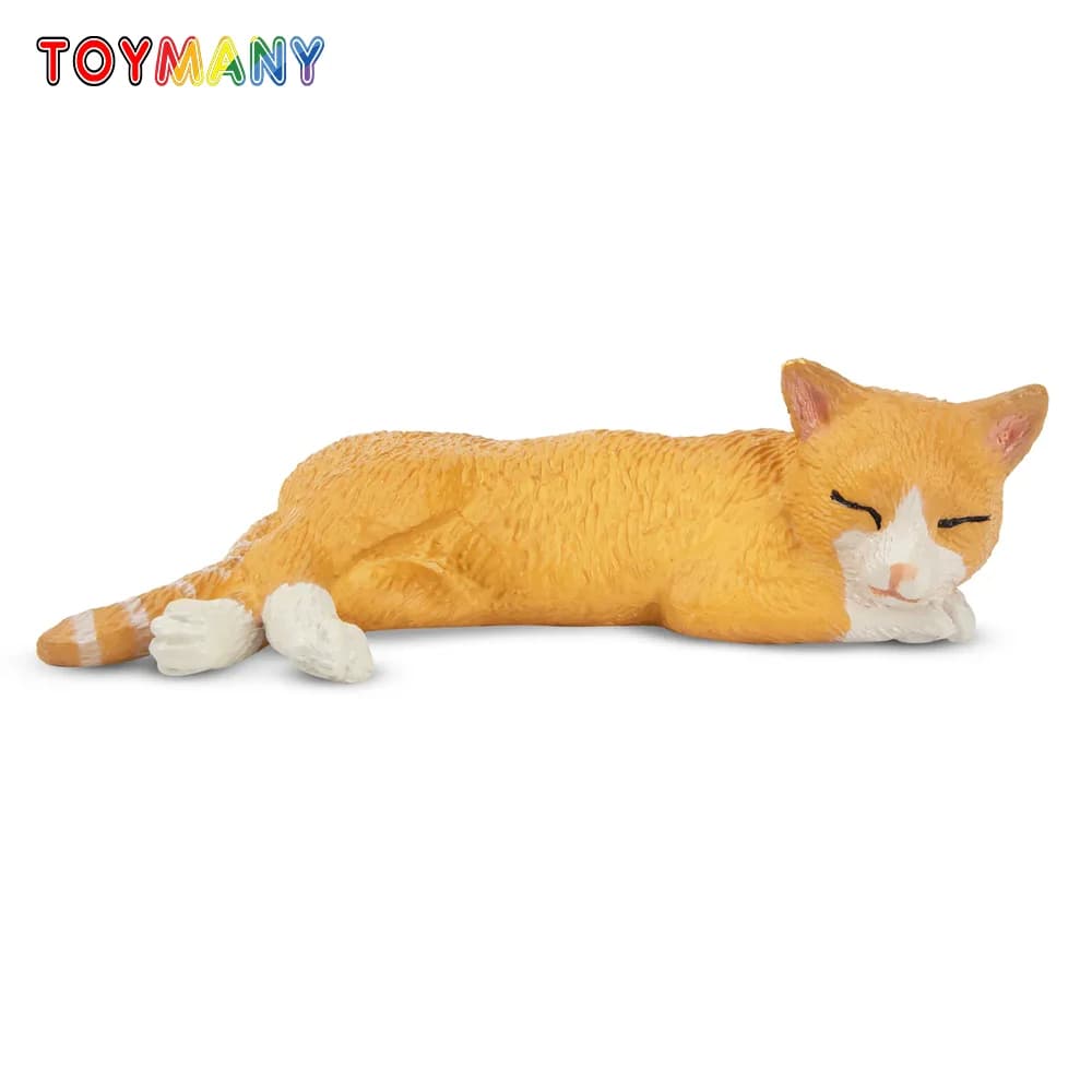 Toymany Simulazione Sdraiata Gatto Arancione Gatto Animale Domestico Modello Giocattolo Mini Figure Bambole Action Figurine Giocattoli Regalo Dei Bambini