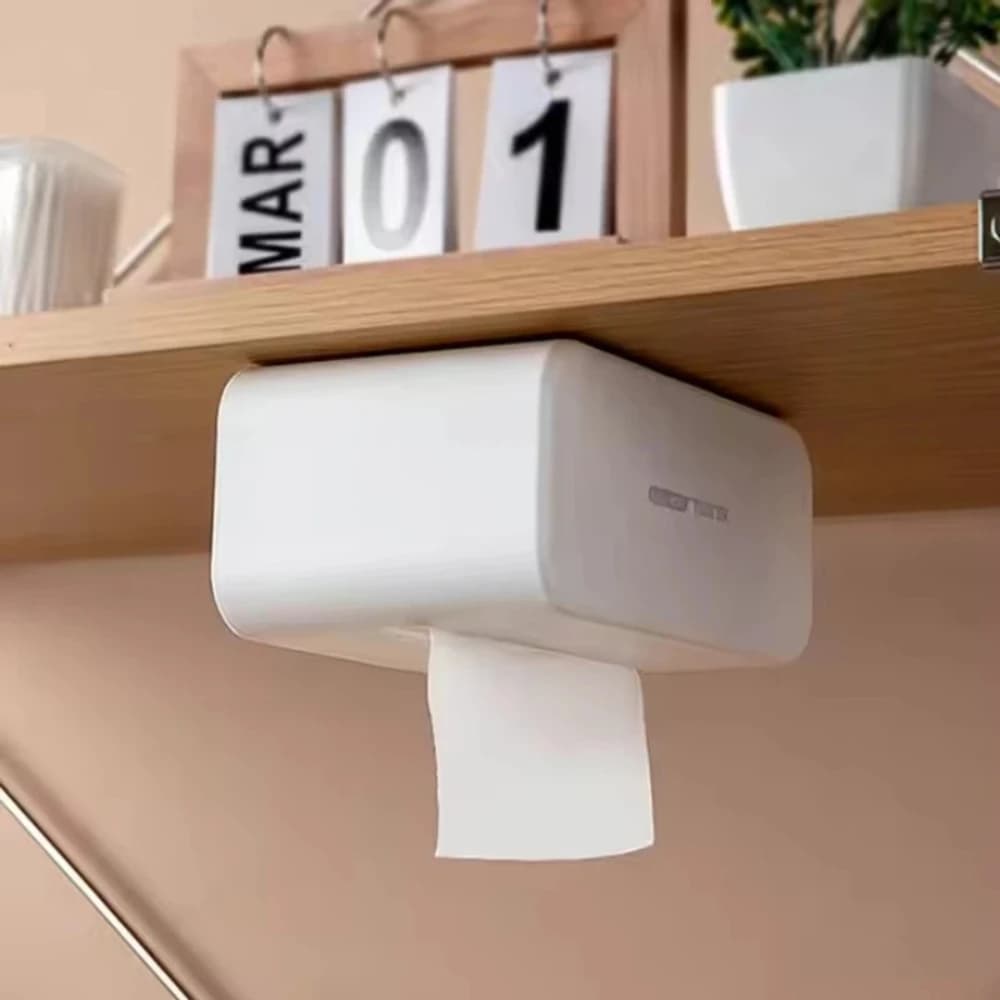 Punch-free Wall Mounted Paper Towel Holder Waterproof Tissue Storage Box Multipurpose Bathroom Toilet Paper Case Kitchen Napkin