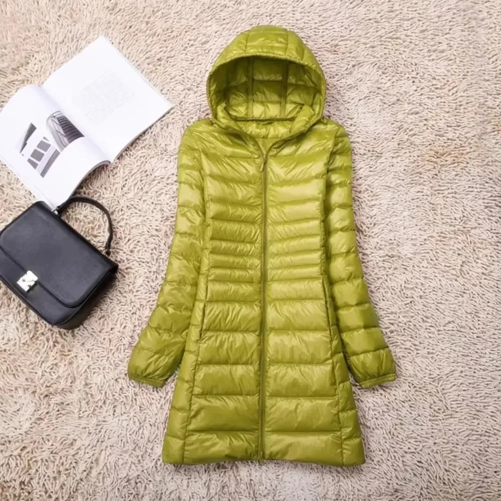 Women's Lightweight Down Jacket Plus Size Duck White Coat Inner Women's Fabric Long Hat Detachable Winter Hooded Femal