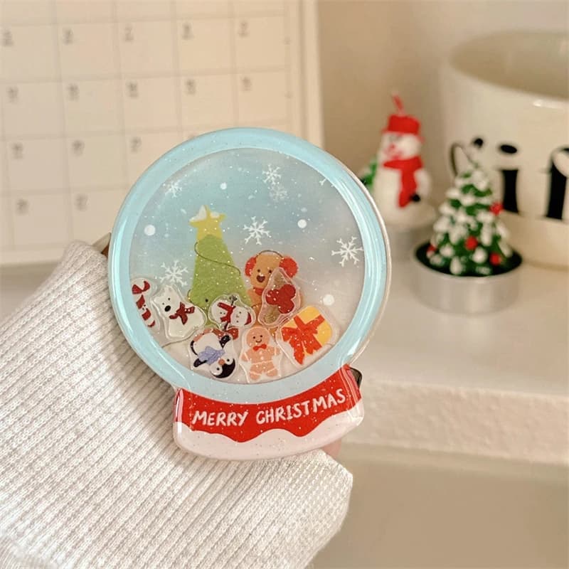 Carino Quicksand Natale Cartoon Supporto magnetico Grip Tok Griptok Supporto per telefono Supporto per iPhone 16 15 Per Pad Magsafe Smart Tok