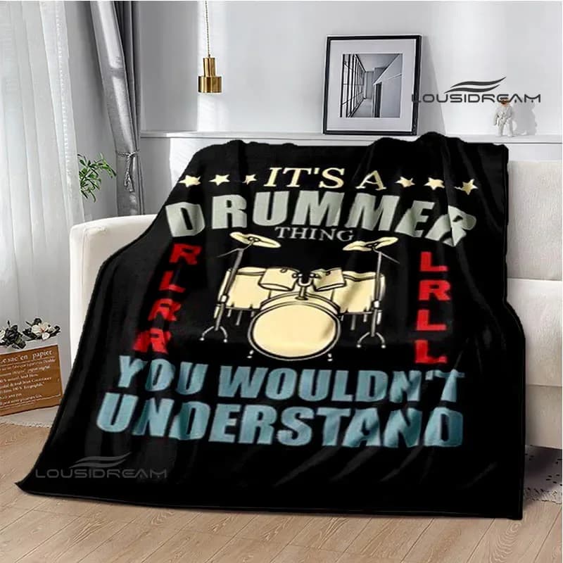 Strumenti a tamburo coperte stampate flangia coperta calda morbida e confortevole coperta da viaggio per la casa coperte da picnic regalo di compleanno