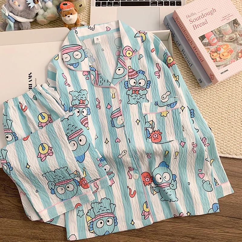 Sanrio Cartoon Cotton Child Pajamas Hangyodon Pochacco Two Piece Pajamas Set Girl Cute Homewear Boy Pajamas Parent-Child Style