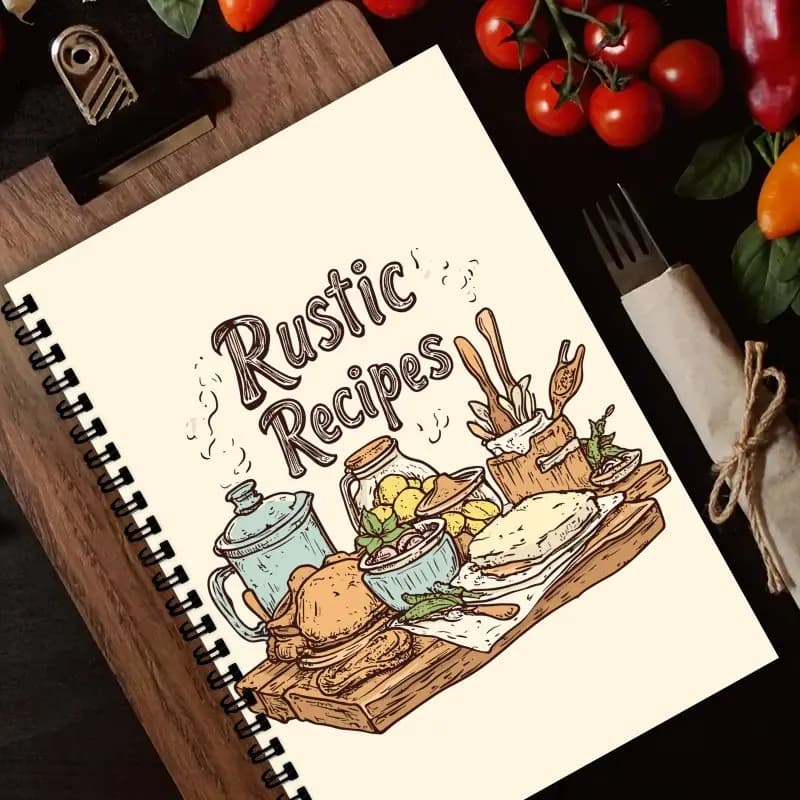 Libro di ricette personalizzato A5, quaderno per la cottura, adatto per appassionati di cucina, pianificatori di pasti fai-da-te e ricette di famiglia