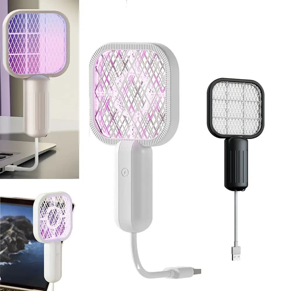 Mini Scacciamosche Elettrico USB con Luce UV, Rete di Sicurezza e Lampada Antizanzare per Uso Domestico