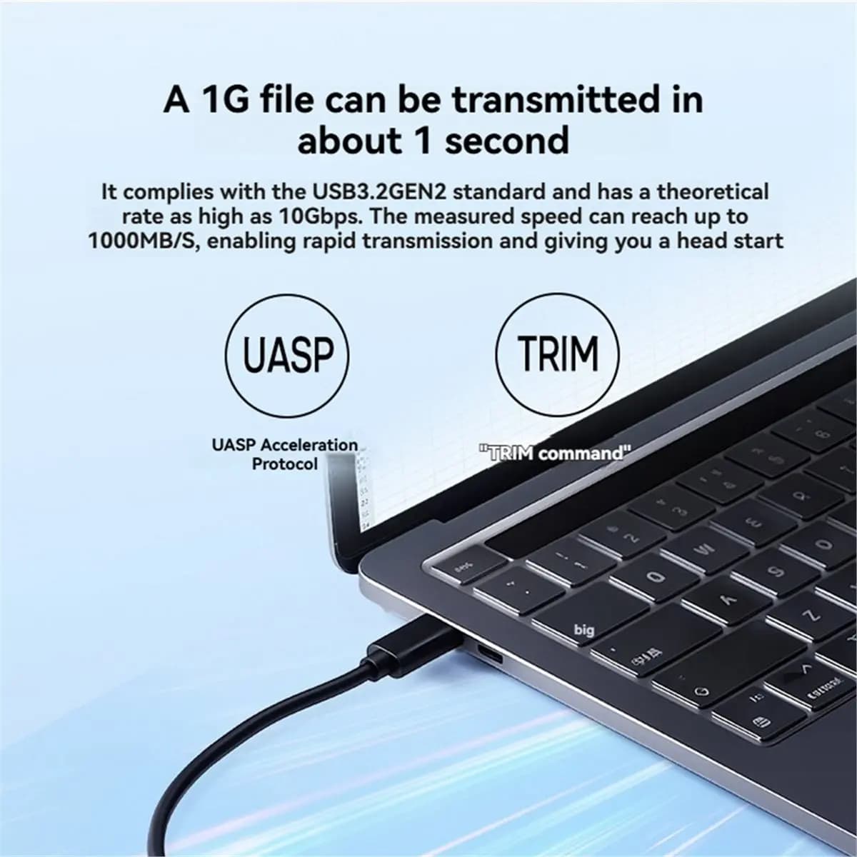 lillili M.2 Solid State Easy Drive Cable USB Type-C to M.2 NVME 10Gbps SSD Adapter for NVME PCIE Hard Drive Enclosures