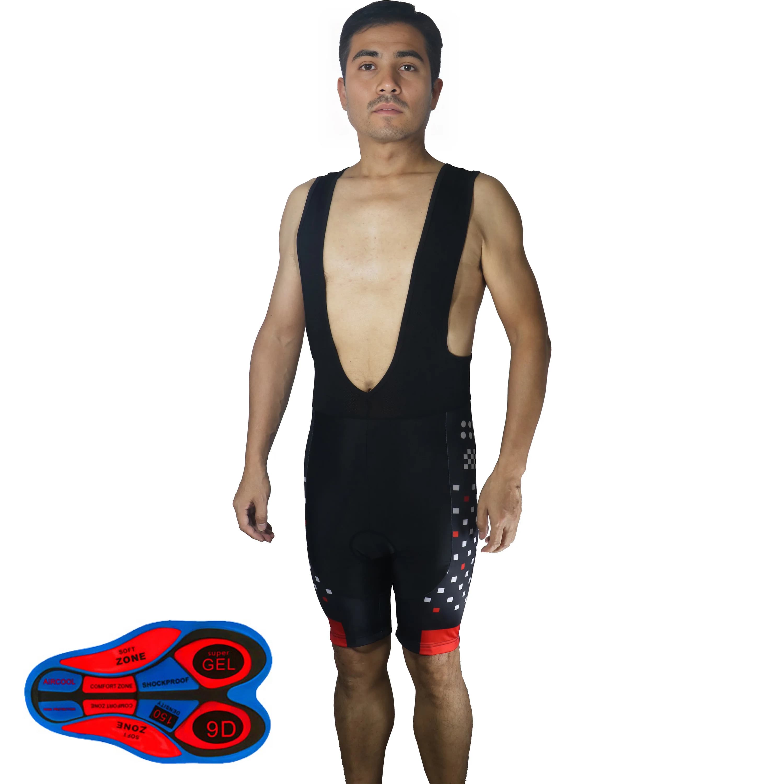 Bavaglino corto Pro, pantalone in Gel da ciclismo nero rosso, pantaloni MTB, fondo imbottito, Pad in Gel 9D, Jersey, abbigliamento sportivo da corsa in bicicletta, giro su strada
