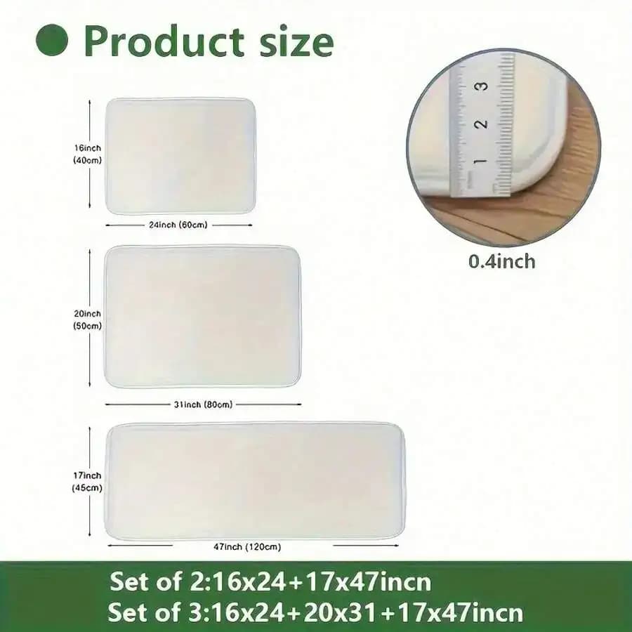 Rectangular Non-Slip Washable Polyester Door Mat For Entryway Hallway Kitchen Bathroom