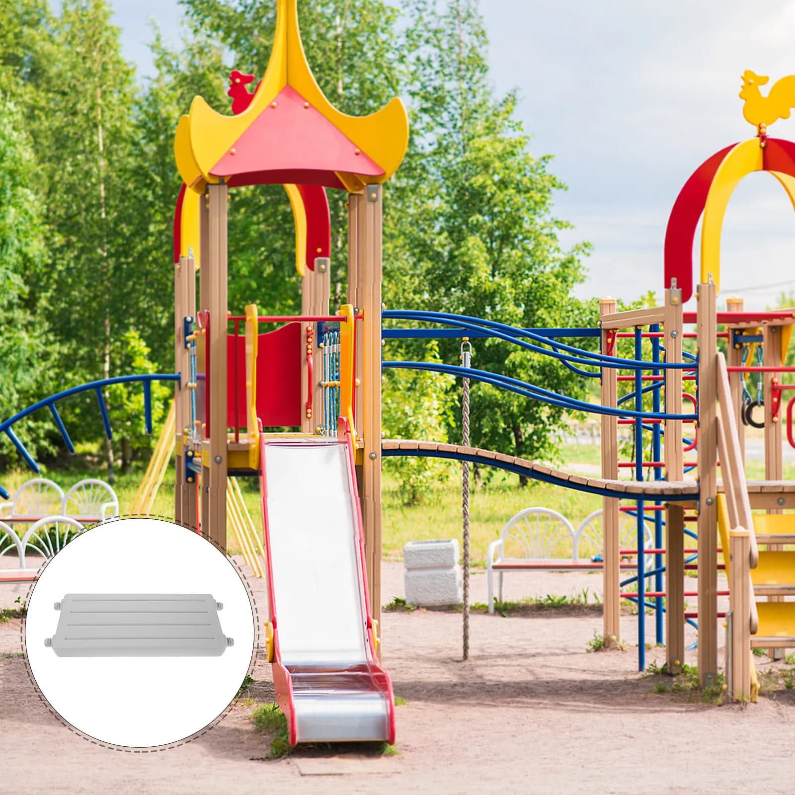 Pedana di Ricambio in Plastica Antiscivolo per Scivolo per Bambini, Gradino Robusto per Scivolo da Esterno e Interno