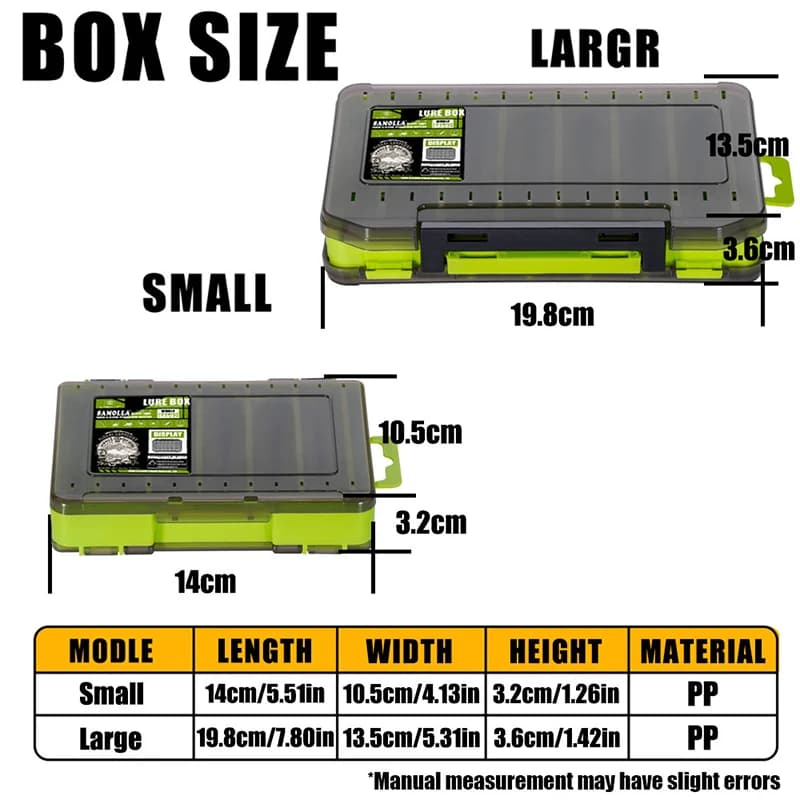 Fishing Equipment Box with 12 Parts, Container for Accessories, baits and hooks, Double Side Organizer for Fishing Tools