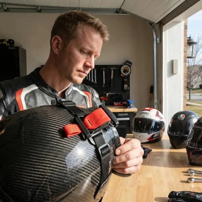Fibbia a D Doppia a Sgancio Rapido per Casco Moto, Clip di Bloccaggio Sicura per Elmetti da Motocicletta