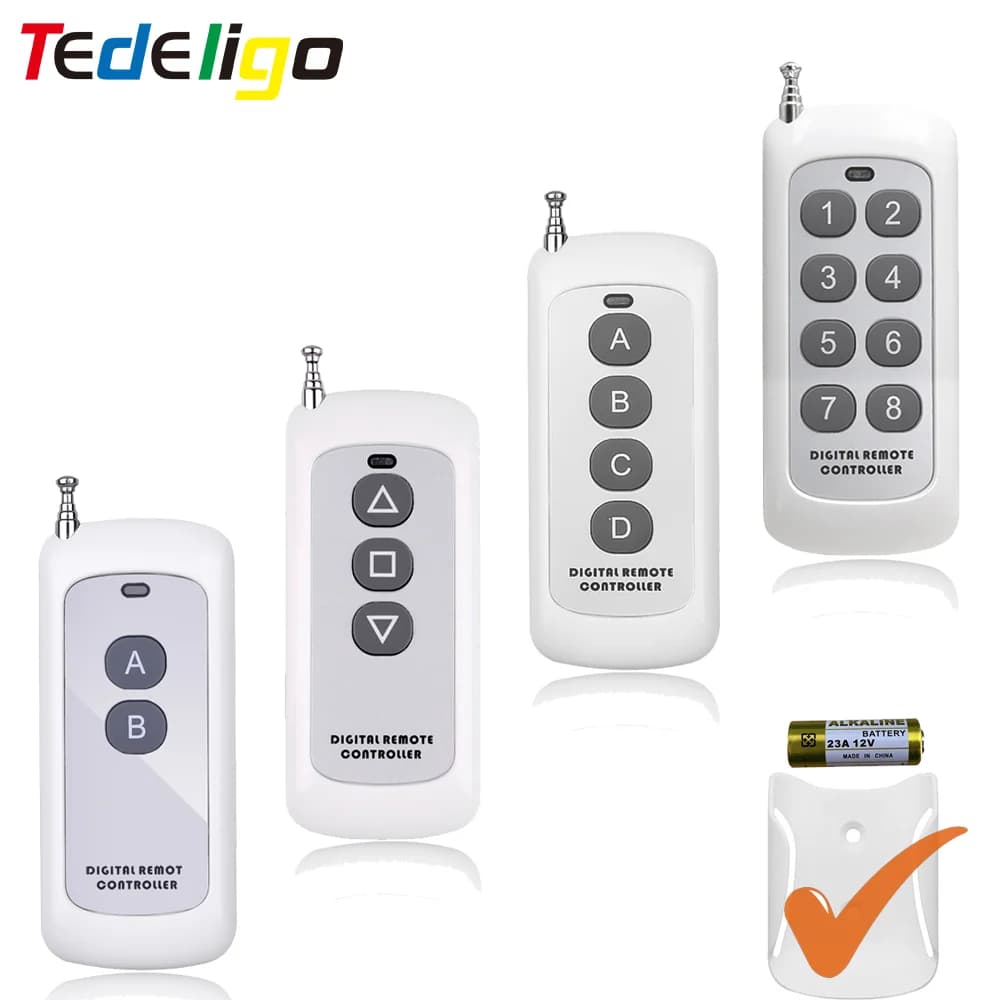 433Mhz telecomando codice di apprendimento 1527 RF modulo Wireless 2/4/6/8 pulsante Antenna portata 1000m lungo raggio apriporta no clone