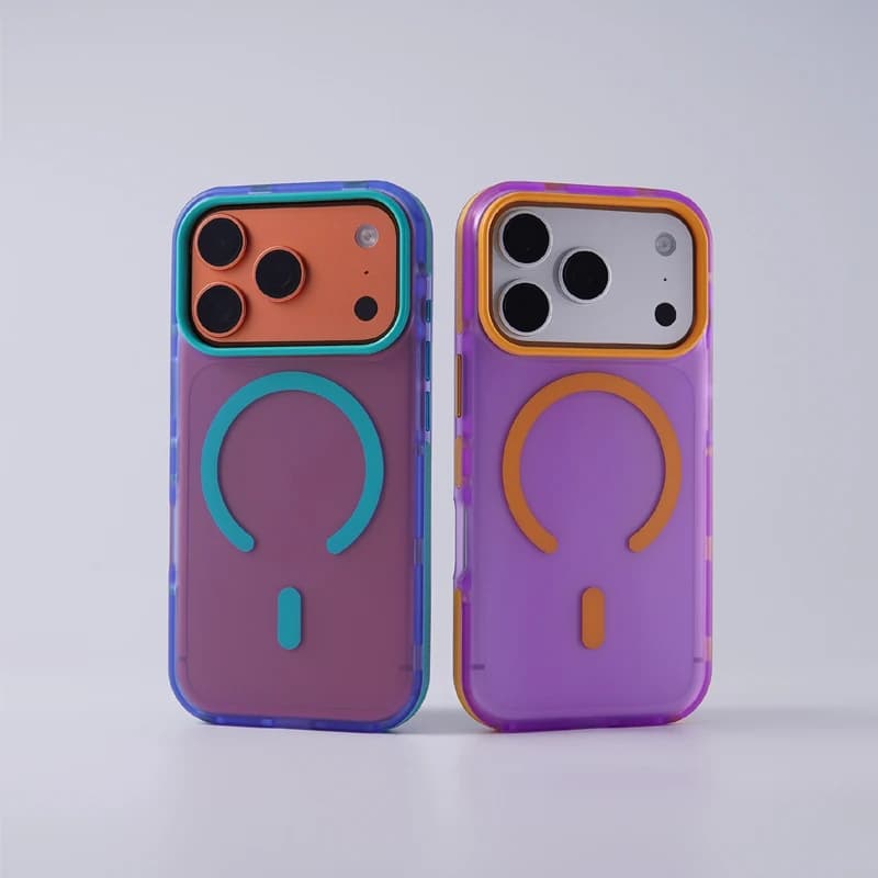 Frosted Hit Color for MagSafe Phone Case For iPhone 17 Pro Max 16pro 15 Magnetic Wireless Charging Matte Hard Shockproof Cover