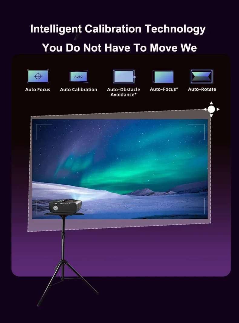 Proiettore WiFi 2025, 14000LM Nativo 1080P con Supporto 4K, Proiettore per Film all'Aperto con Schermo, Proiettore 4K