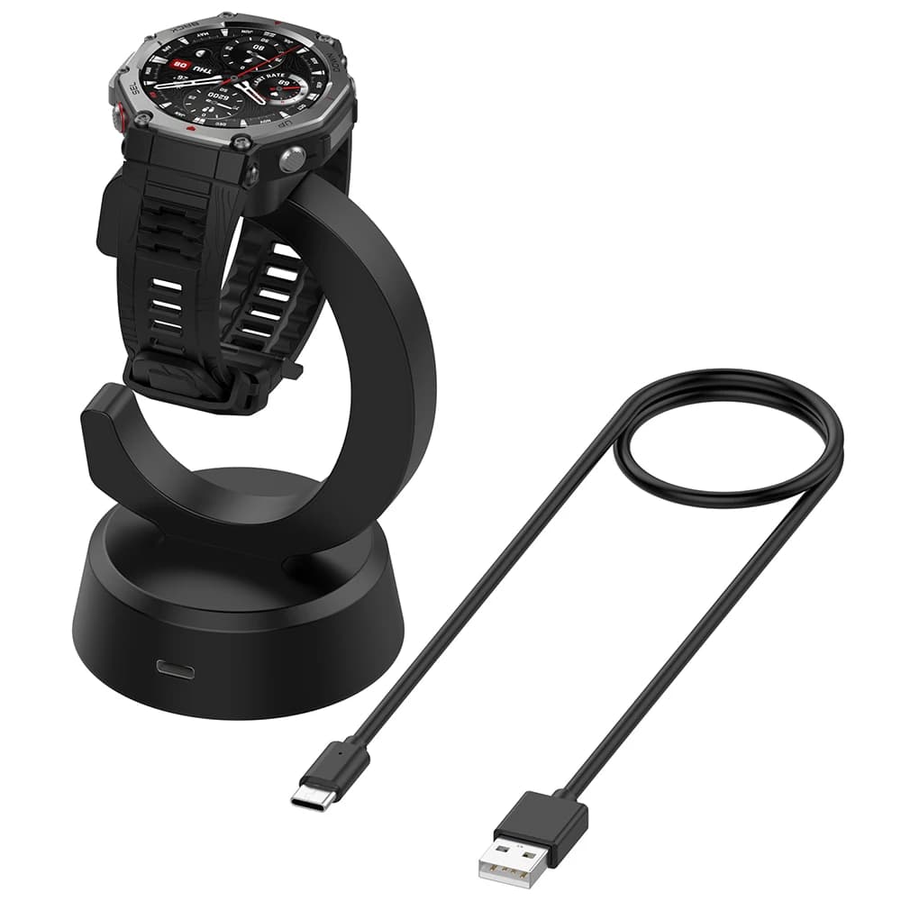 Charging Dock Charger for Amazfit T-Rex 3 / T-Rex3 Pro/ Active 3 Premium/ Balance 2/ Cheetah 2 Stand Charger Adapter Replacement