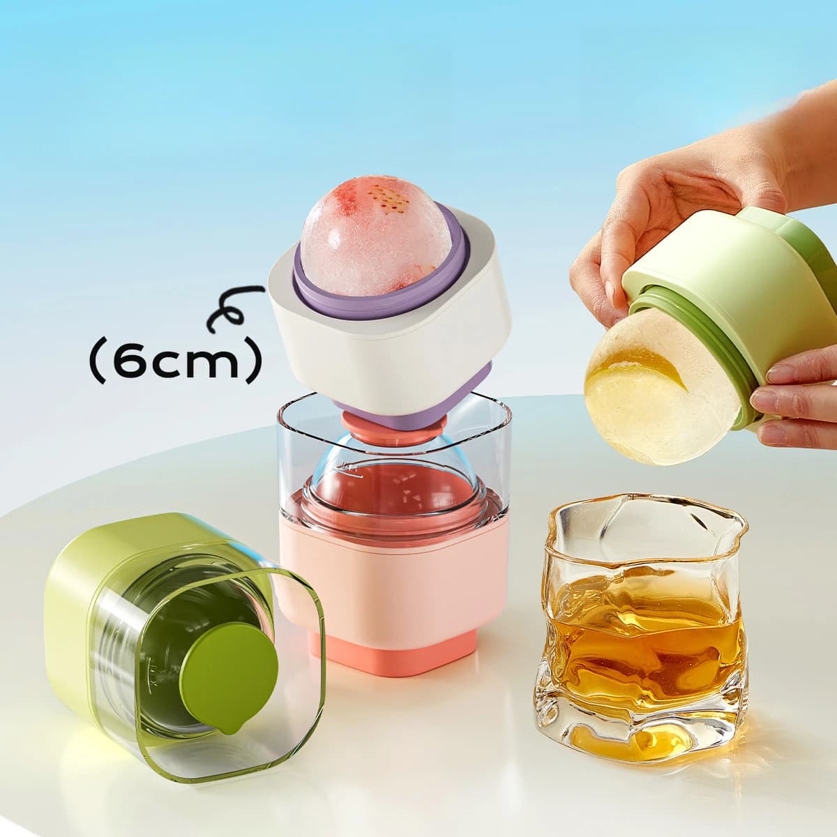 Stampo per palline di ghiaccio rotondo in silicone, pressa per palline di ghiaccio per whisky fai da te, per bar da cucina, gelatina, cocktail, creatore di ghiaccio, strumenti per stampi per ghiaccio riutilizzabili rotondi