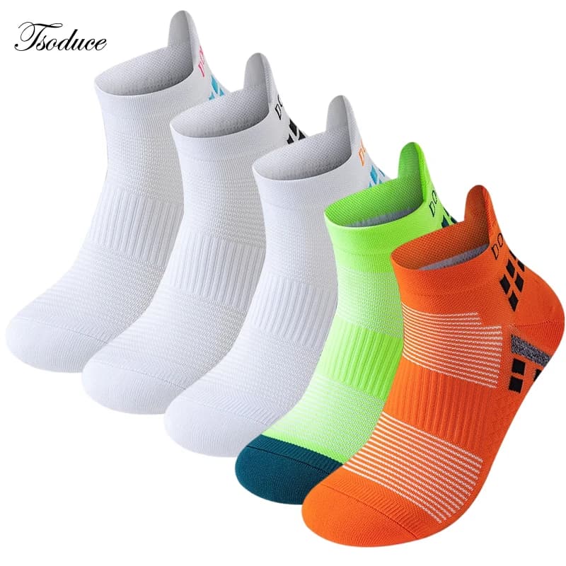 Professional Fitness Sports Socks Cushioned Non-Slip Running Socks Men Women Short Quick-Drying Basketball Marathon Training Sox