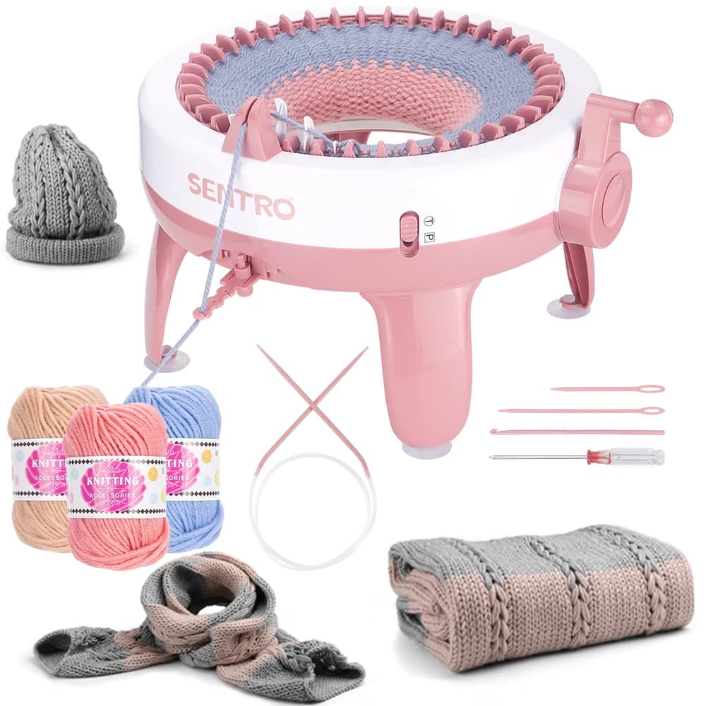 SENTRO Kit for knitting and crochet DIY - 40-point weaving machine with wires, needles and tools for scarves, hats and socks made by hand