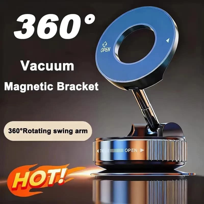 Supporto Magnetico per Telefono da Auto con Adsorbimento a Vuoto, Adatto per iPhone e Telefoni Android, Rotazione a 360° ° Supporto a ventosa regolabile