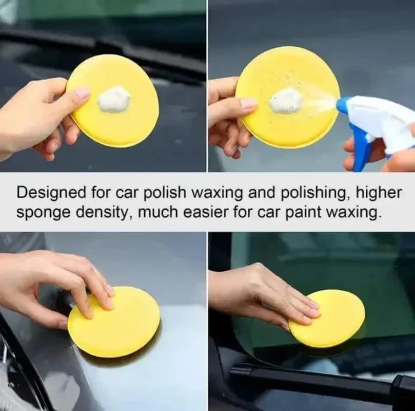 Tampone applicatore per cera in schiuma per la cura dell'auto da 6 pezzi - Spugna per lucidatura per dettagli per la pulizia della ceretta a mano per auto