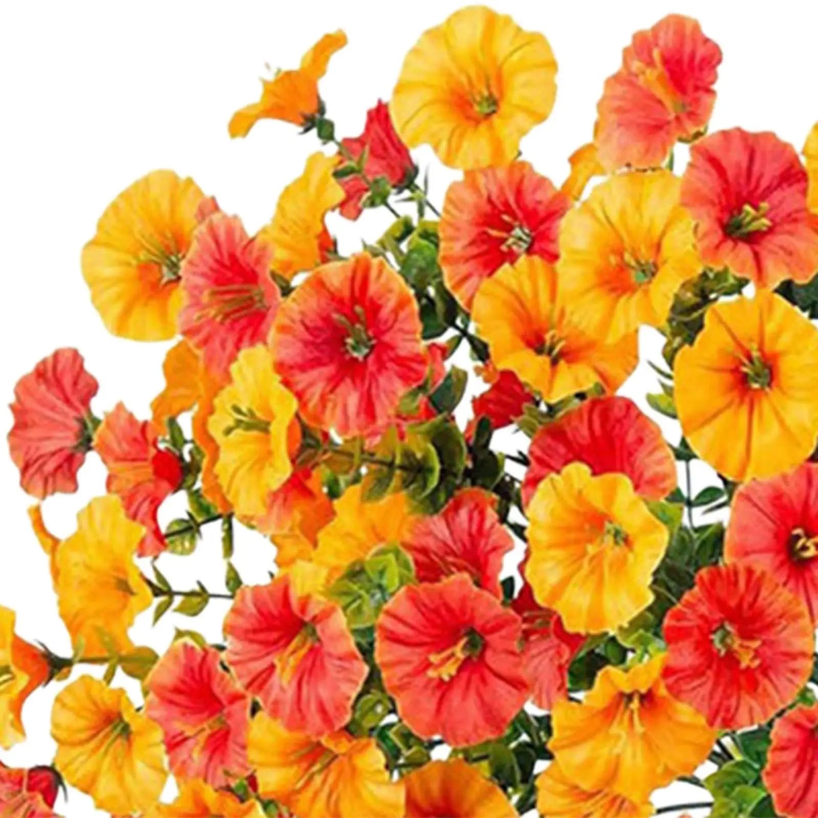 Artificial Flowers for Outdoor Hanging Garland Silk Fake Plant Ornament for Porch Balcony Wedding Decor