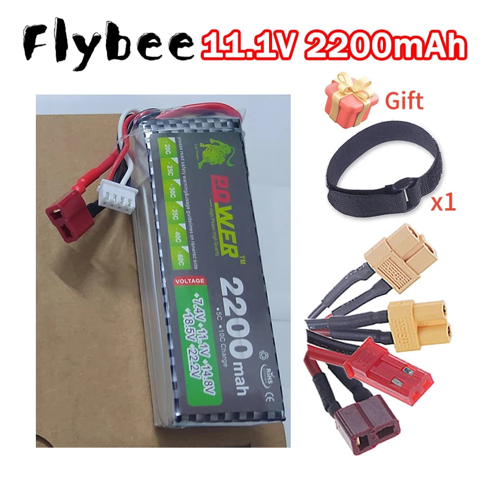 LiPo 2200mAh 11.1V Battery For RC FPV Airplane Quadcopter Helicopter Drone Toys Car 3S 11.1V Battery With T JST XT30 XT60 Plug