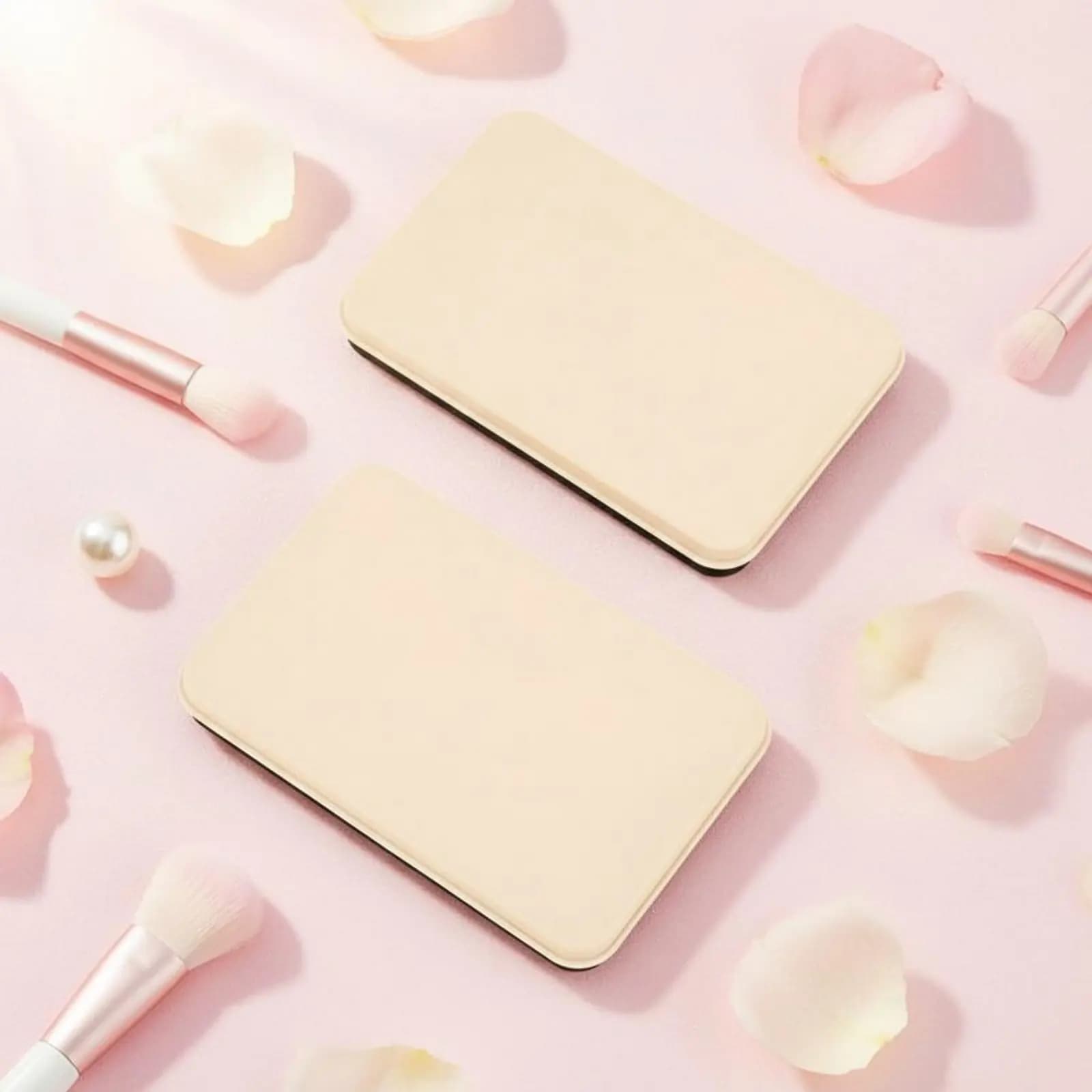 Palette Vuota per Ombretti Portatile Ricaricabile a 2 Scomparti, Contenitore Leggero per Ombretti Fai-da-te, Custodia per Trucco