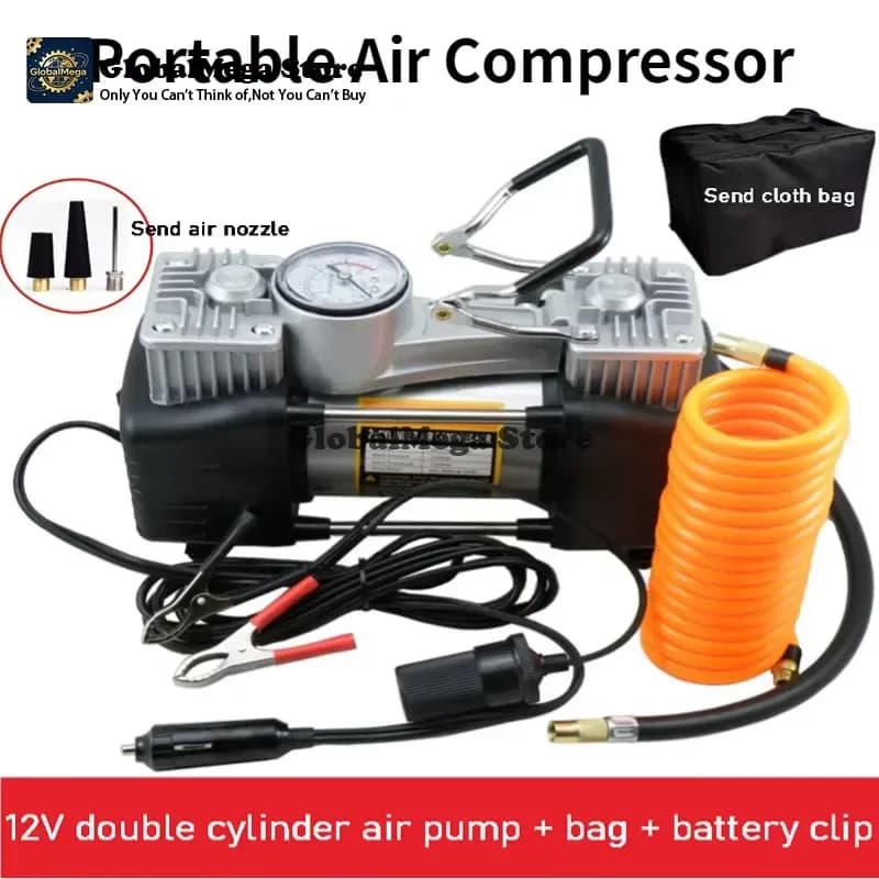 2026 Latest Portable 12V 220V Air Compressor for Car Motorcycle Bike Tyre Inflator Electric Vehicle Air Pump Compact Auto