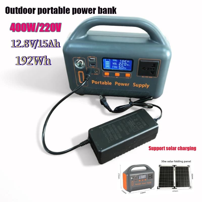 Alimentatore mobile esterno 400W 220V Batteria a lunga durata 192Wh Adatto per ventilatori di illuminazione da campeggio e piccoli elettrodomestici