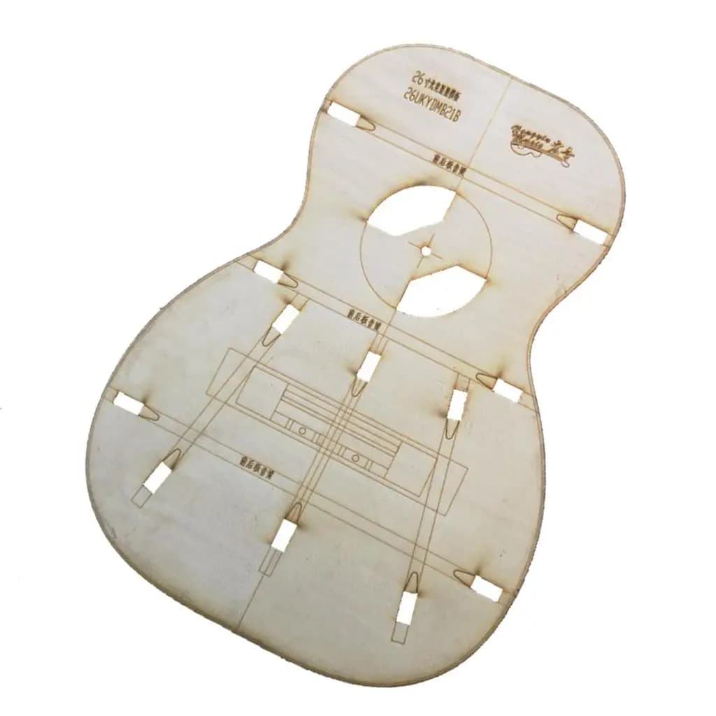 Modello per carrozzeria per marcatura in legno per ukulele da 26 pollici per la realizzazione di chitarra a quattro corde