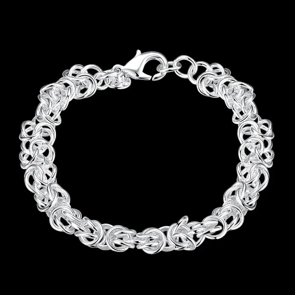 Wholesale 20CM 925 Sterling Silver temperament Circle Chain Bracelets for Men Women Wedding gift Party Fashion designer Jewelry