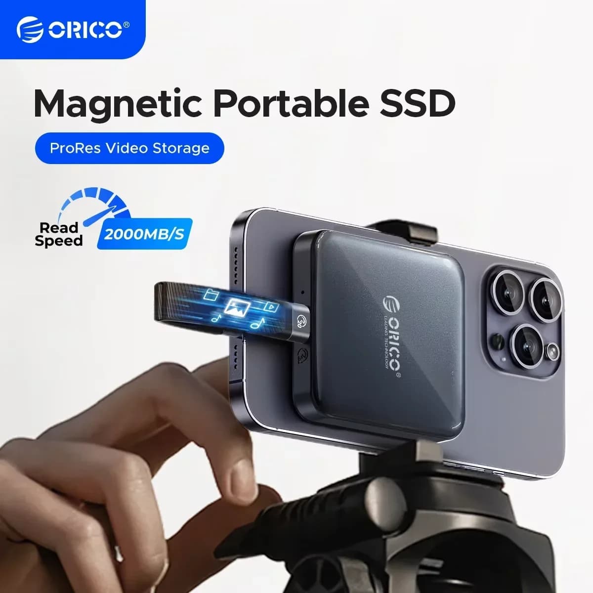 ORICO SSD portatile magnetico USB3.2 20 Gbps Supporta la registrazione video 4K ProRes per unità a stato solido esterna serie iPhone 15 Pro