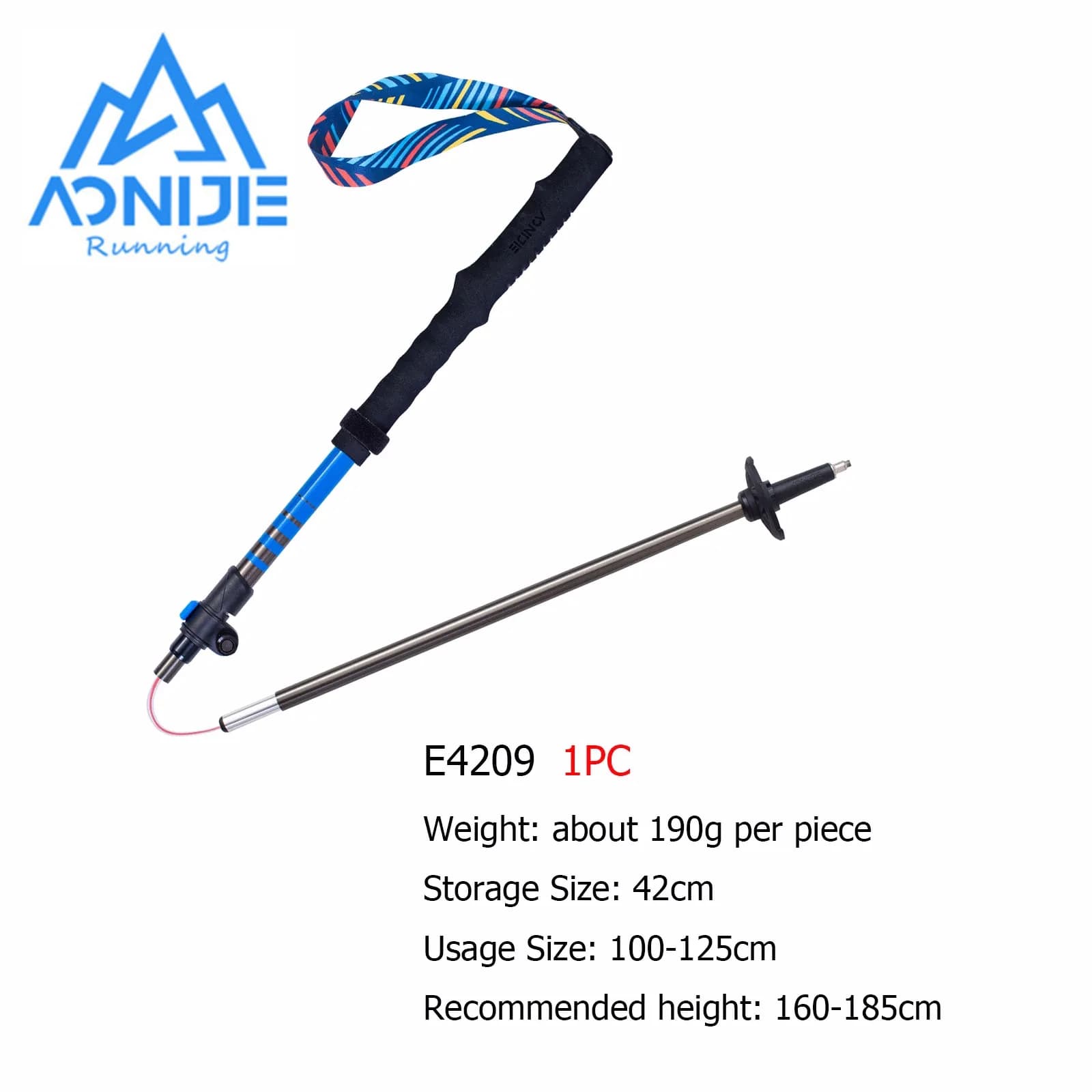 AONIJIE E4087 ultralight foldable trekking sticks adjustable in carbon fiber with fast block trekking sticks outdoor walking stick