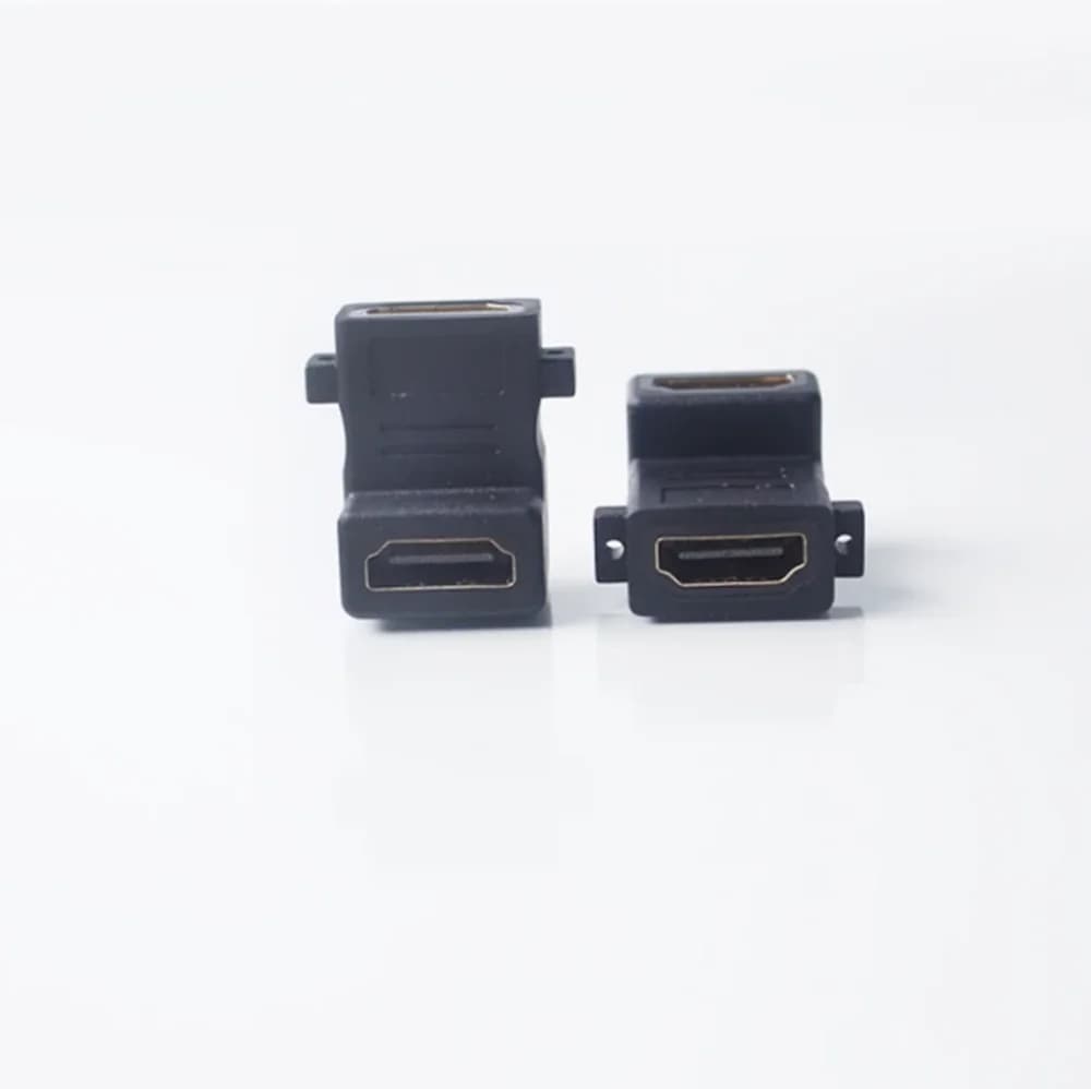 Adattatore HDMI da femmina a femmina, con connettore a 90 gradi e passaggio a orecchio (ear-through) ° Gomito di Conversione