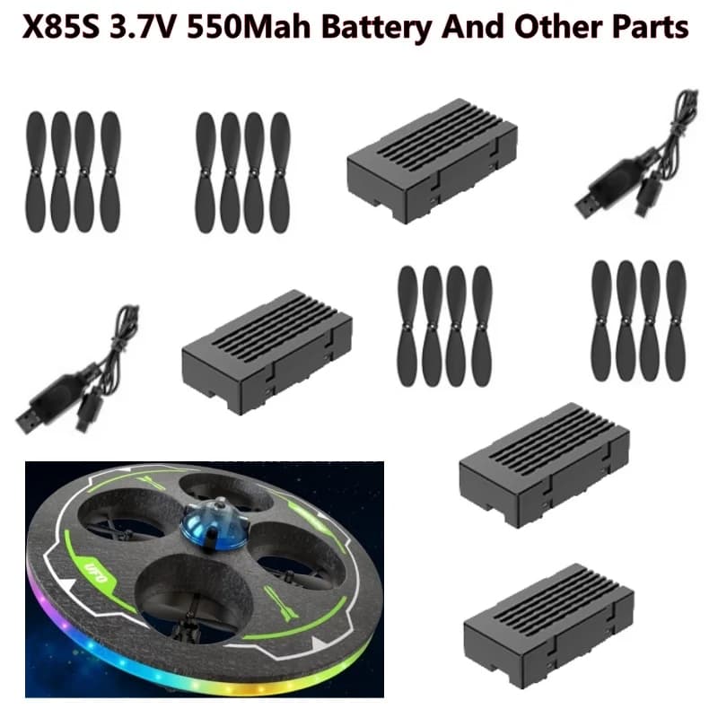 X85S Smart Hover Headless Mode Electric Remote Control RC Drone Quadcopter Spare Parts 3.7V 550Mah Battery/USB/Propeller