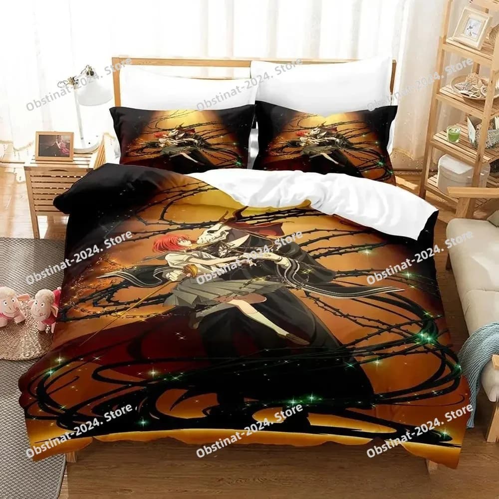 Stampa 3D Anime The Ancient Magus' Sposa Set biancheria da letto Copripiumino stampato Federa Copripiumino morbido Completo Queen King Size