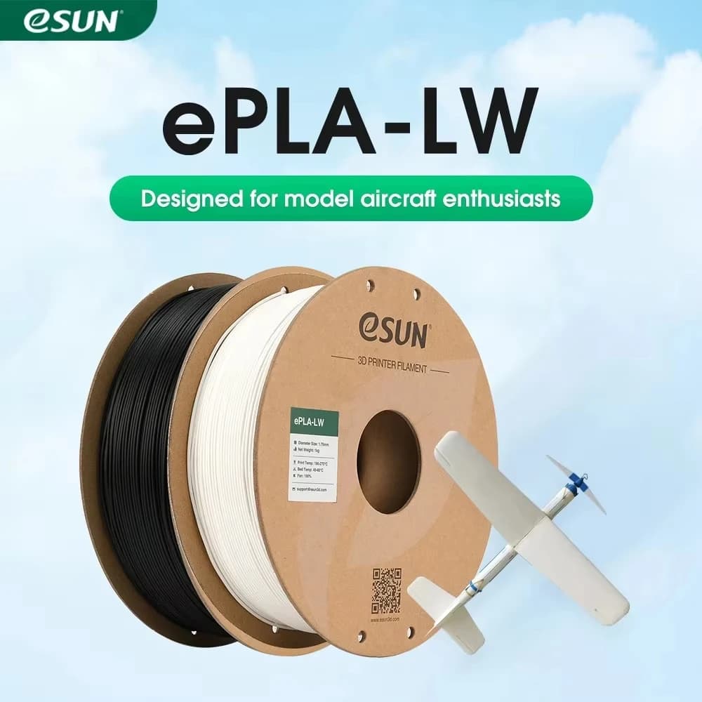 eSUN PLA-LW 3D Printer Filament 1.75 mm 1 kg 2,2 pounds 3D Printing Filament Light foam material for 3D printer aircraft