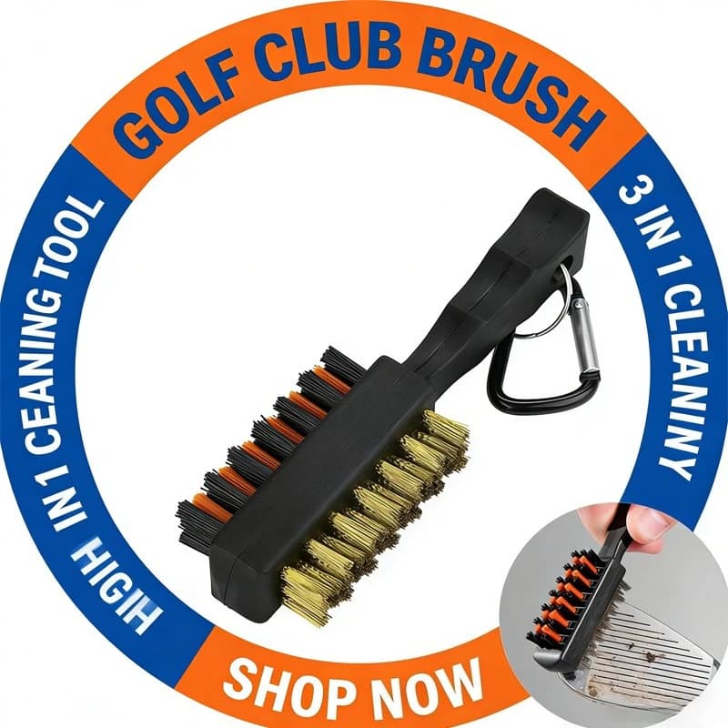 Spazzola per la pulizia delle mazze da golf, strumenti di pulizia in metallo antiruggine, spazzole portatili in nylon leggere per scarpe da golf, regalo per golfisti