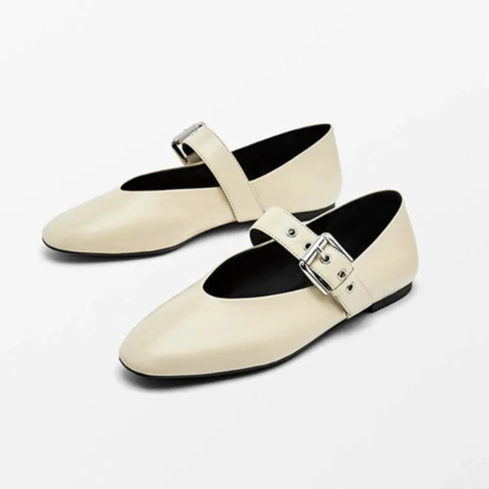 Women's Low Shoes Mary Jane 2026 Women's Leather with Buckles, Casual Moccasins at Round Toe for Spring, Daily Low Shoes Big Size 34-43