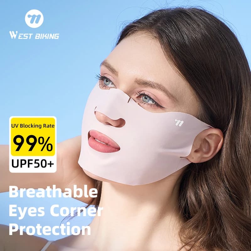 Summer Sunscreen Facial Mask Outdoor Sports Walking Traceless Breathable Design Lightweight Washable UV Protection Facial Mask