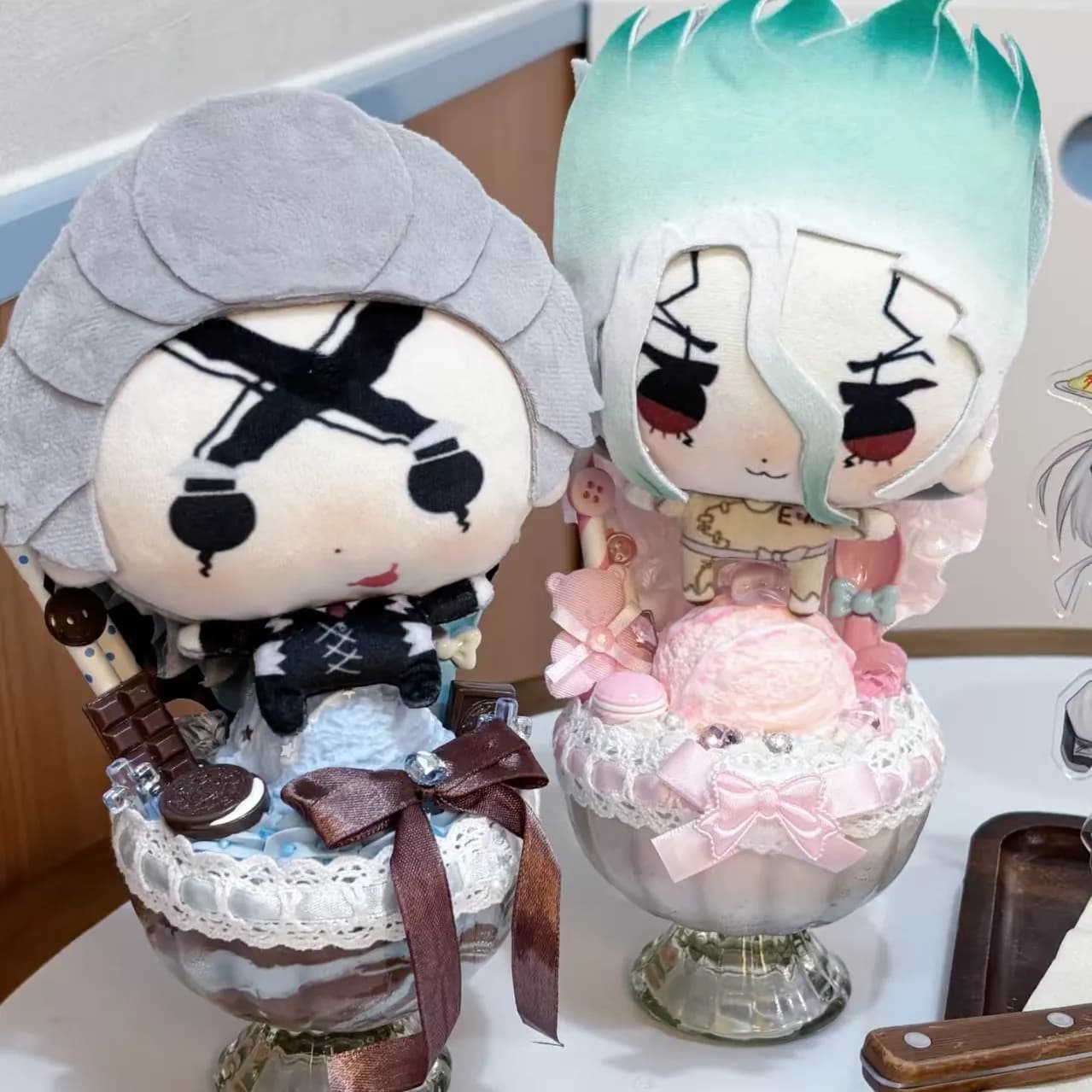 Dr.STONE 10cm Kawaii Plush Ishigami Senku Xeno Houston Wingfield Soft Anime Doll Keychain Bag Pendant Birthday Gifts