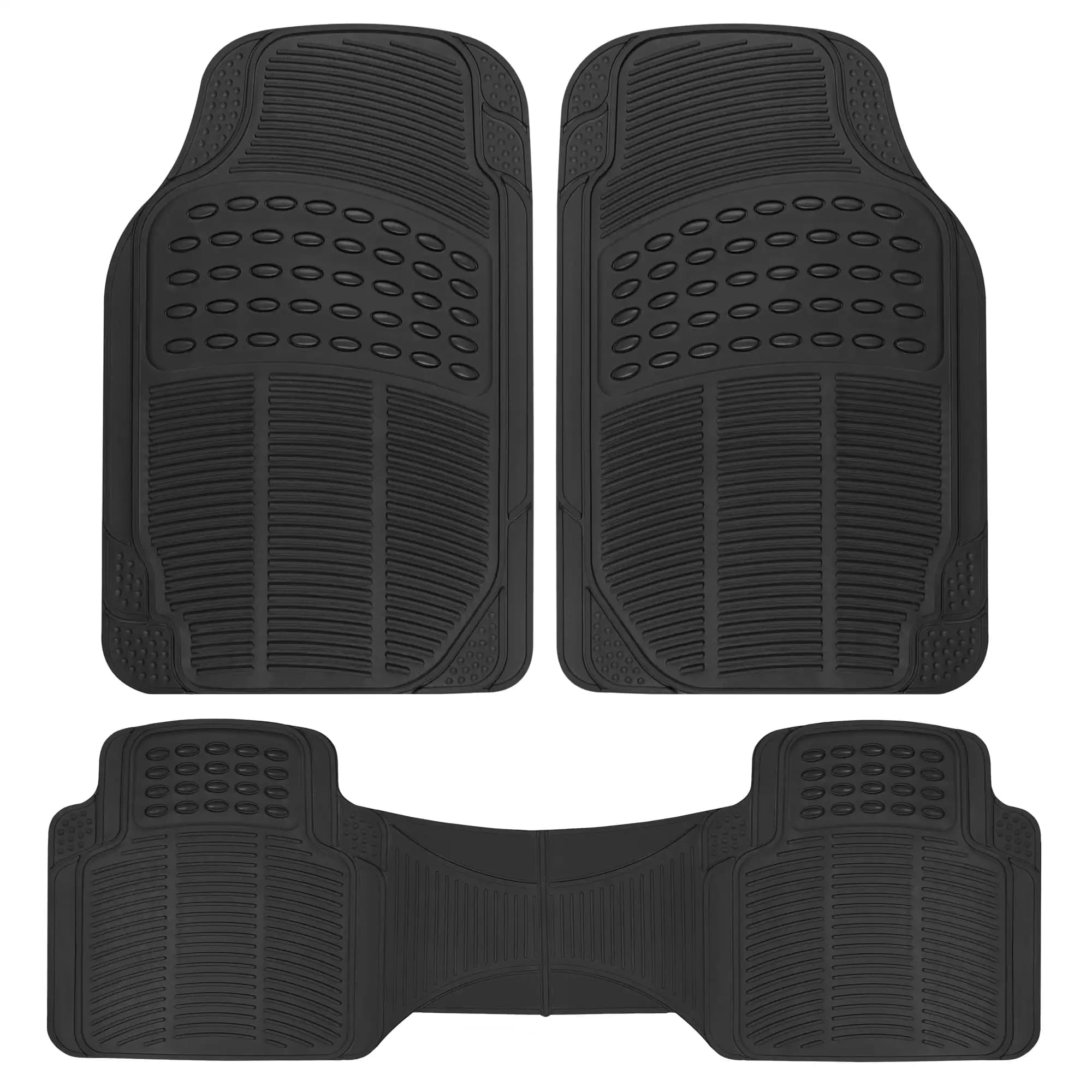 ProLiner Floor Mats for Cars Trucks SUV, 3-Piece All-Weather Car Mats with Universal Fit Design, Durable Car Floor Mats with Cap