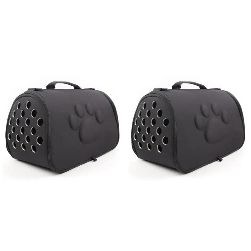 SEWS-2X Trasportino Pieghevole per Cani e Gatti, Gabbia Collassabile per Cuccioli, Borsa da Trasporto, Accessori per Animali Domestici, Nero