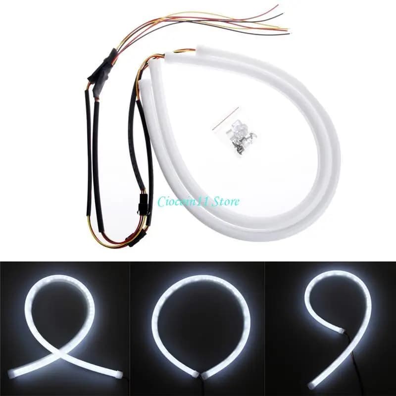 Y1UB per per striscia LED DRL 12V tubo ambrato bianco faro 2x