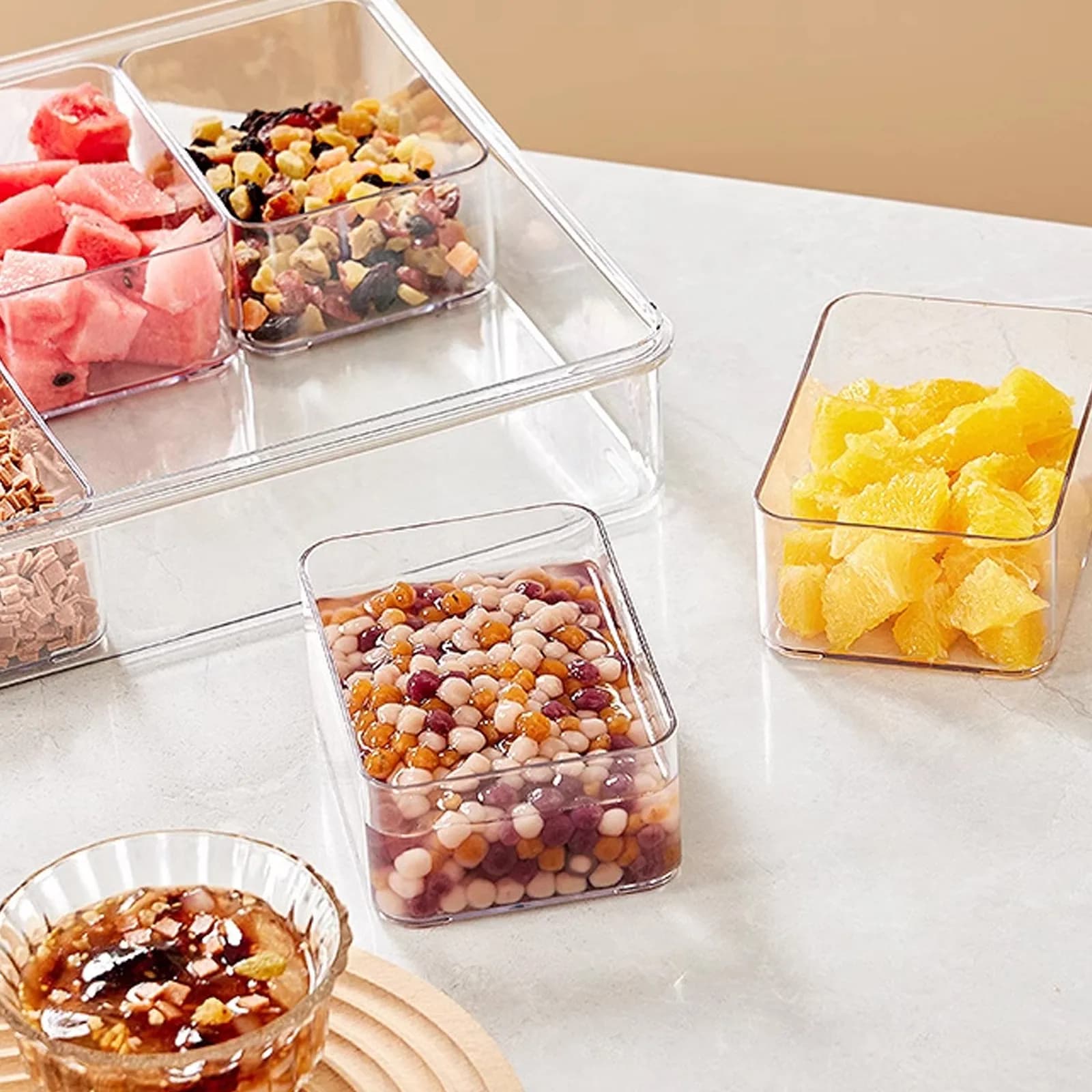 Set di Contenitori Multi-Scomparto per Snack, Leggeri, per Frutta Secca, Cioccolato, Caramelle e Noci, Ideali per Bar, Buffet, Picnic e Barbecue