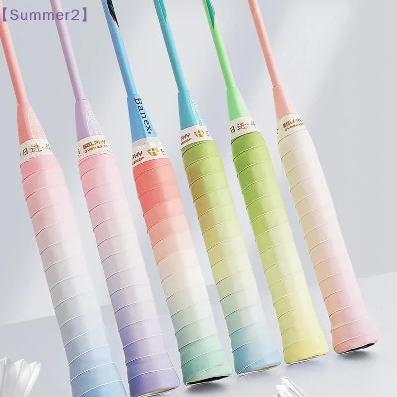 【Xia2】Gradient Color Badminton Racket Overgrip Sweat-absorbent Non-slip Soft Comfortable Grip Tape For Tennis Squash Racket{S}