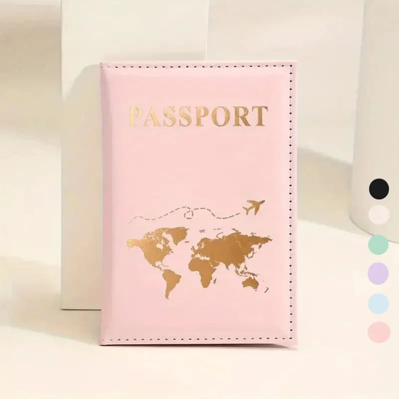 Simpatico porta passaporto in PU Copertine per passaporto per biglietti Custodia protettiva per passaporto da viaggio per coppia ID Porta carte di credito Accessori da viaggio