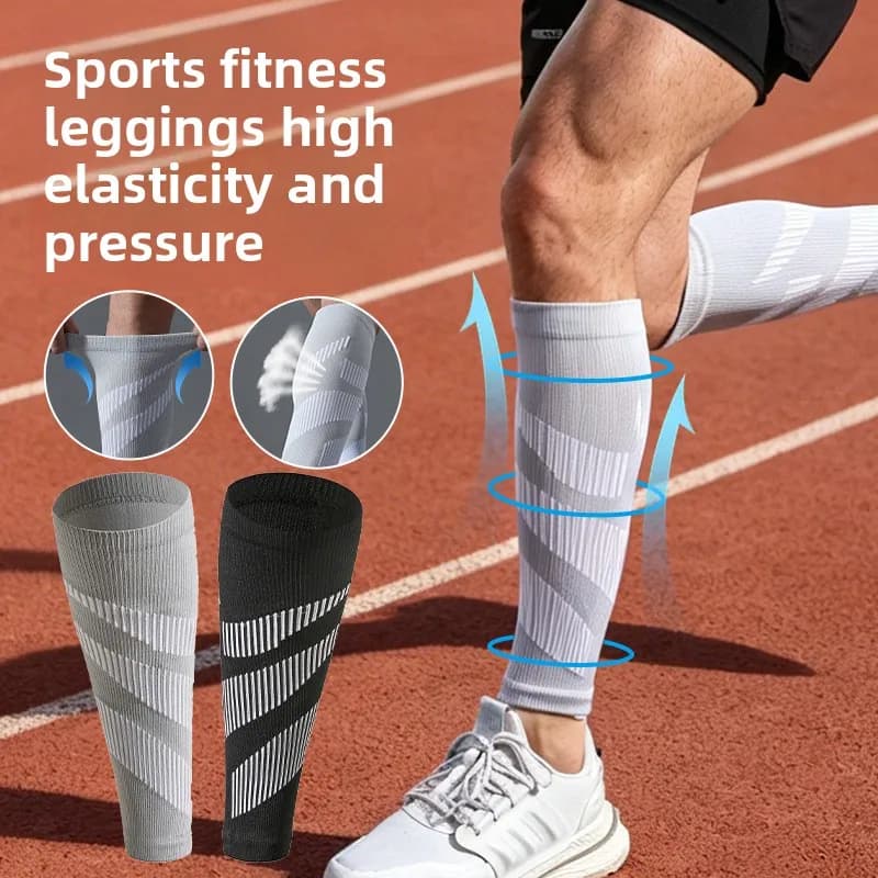 Durable Professional High Elastic Compression Calf Sleeves with Anti Twist Support for Running Cycling Jump Rope Outdoor Hiking
