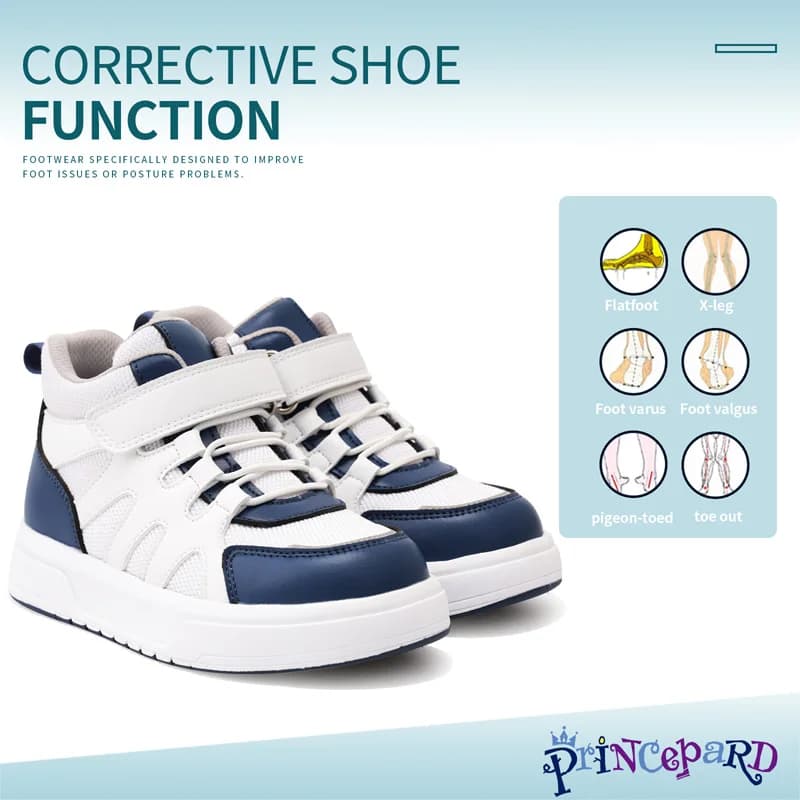 Scarpa ortopedica per bambini e bambini piccoli Scarpe da ginnastica correttive Princepard con supporto per l'arco plantare della caviglia per piedi piatti per ragazzi e ragazze