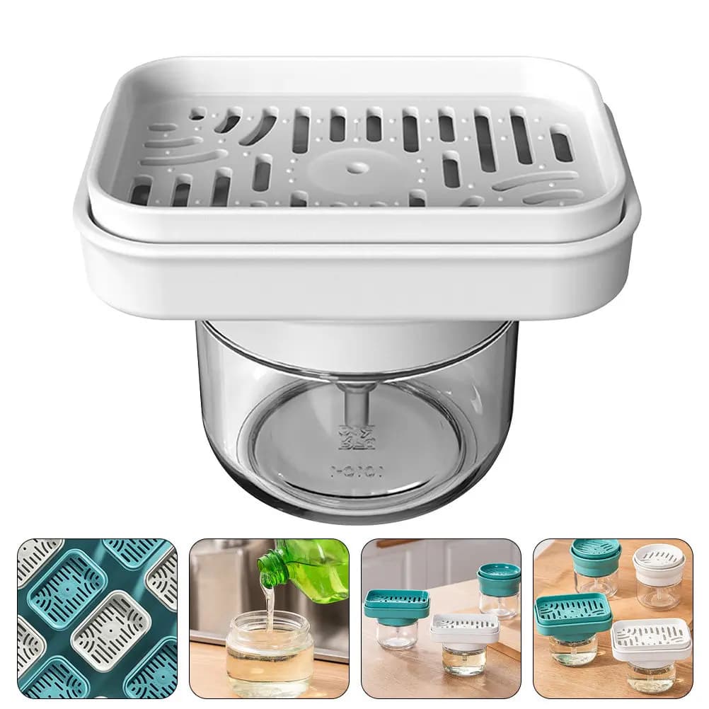 Dispenser di sapone per lavello da cucina, contenitore di sapone liquido ricaricabile a pressione manuale, comodo per l'uso domestico in bagno e cucina